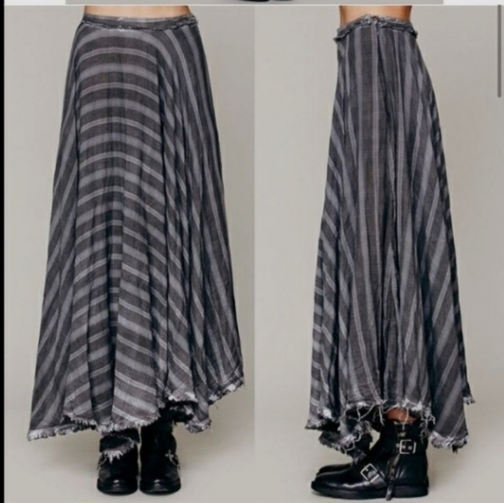 Free People asymmetrical long beautiful bohemian skirt with pockets - Picture 2 of 14